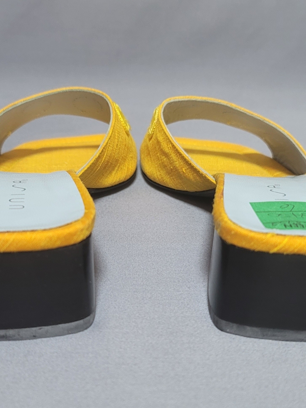 Unisa Yellow Embroidered Slide Mules - Picture 4 of 6